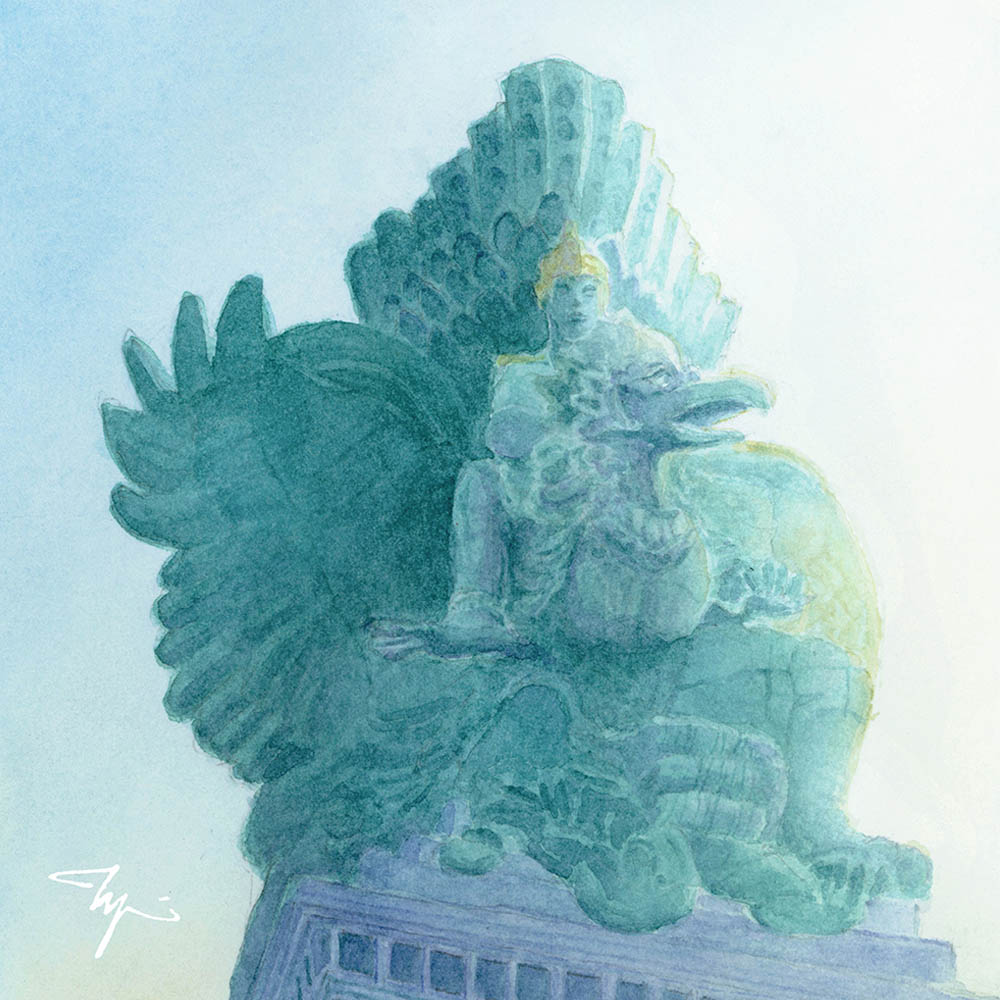 Garuda Wisnu Kencana watercolor artwork