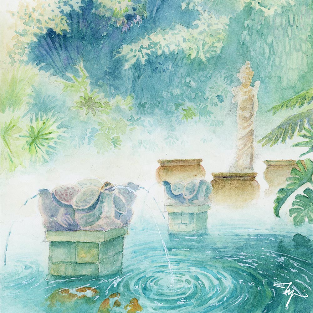 Plaza Kura-Kura GWK Watercolor Artwork