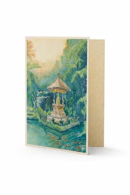 Pura Gunung Kawi, Sebatu Bali, Watercolor Artwork