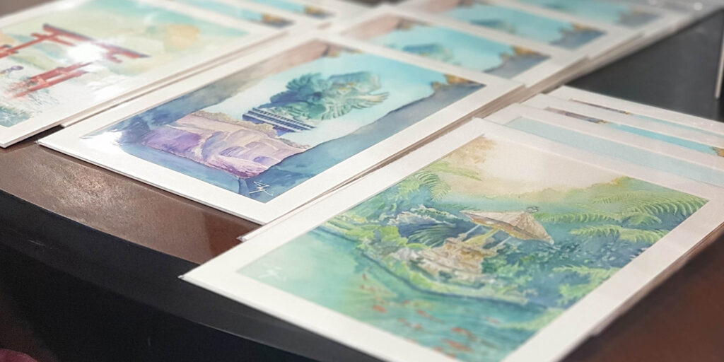 Lunari Custom Watercolor Painting Display at GWK Bali