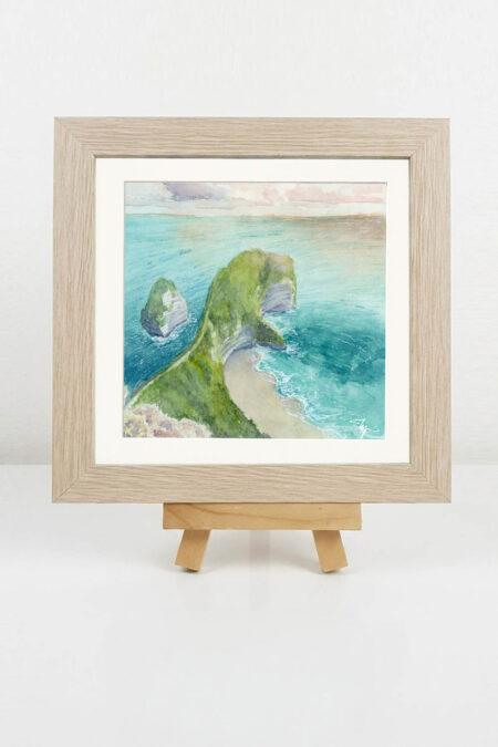 Kelingking Beach, Nusa Penida, Bali, Warercolor Artwork