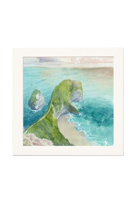 Kelingking Beach, Nusa Penida, Bali, Warercolor Artwork