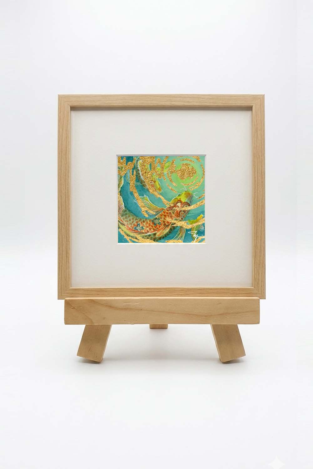Koi and Moon, Watercolor Artwork