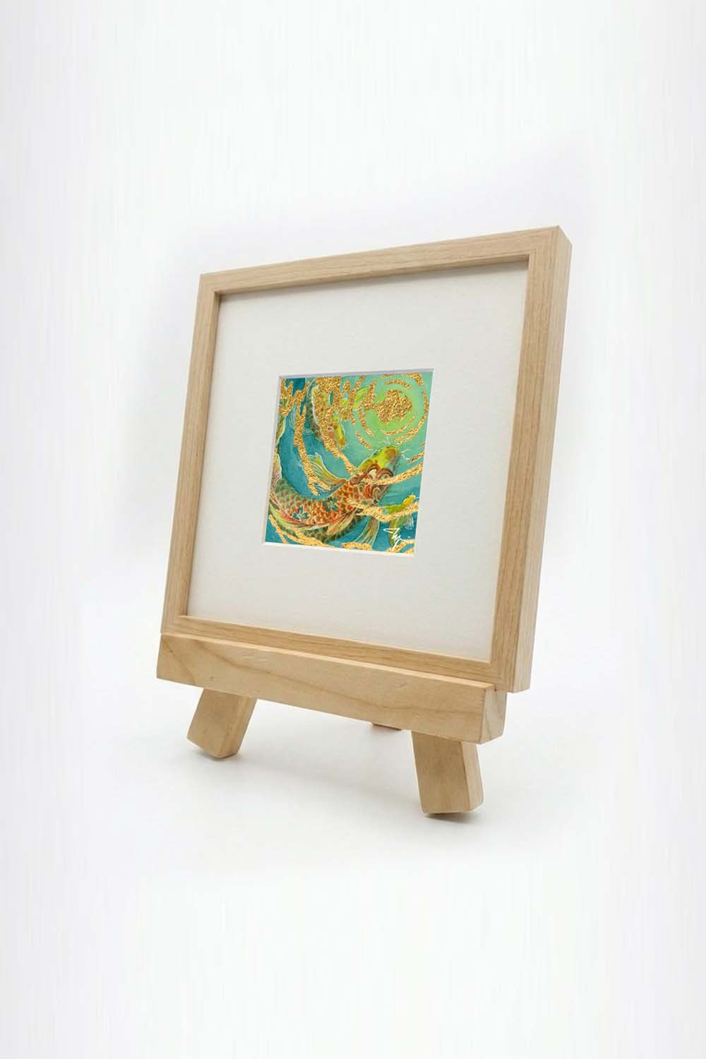 Koi and Moon, Watercolor Artwork