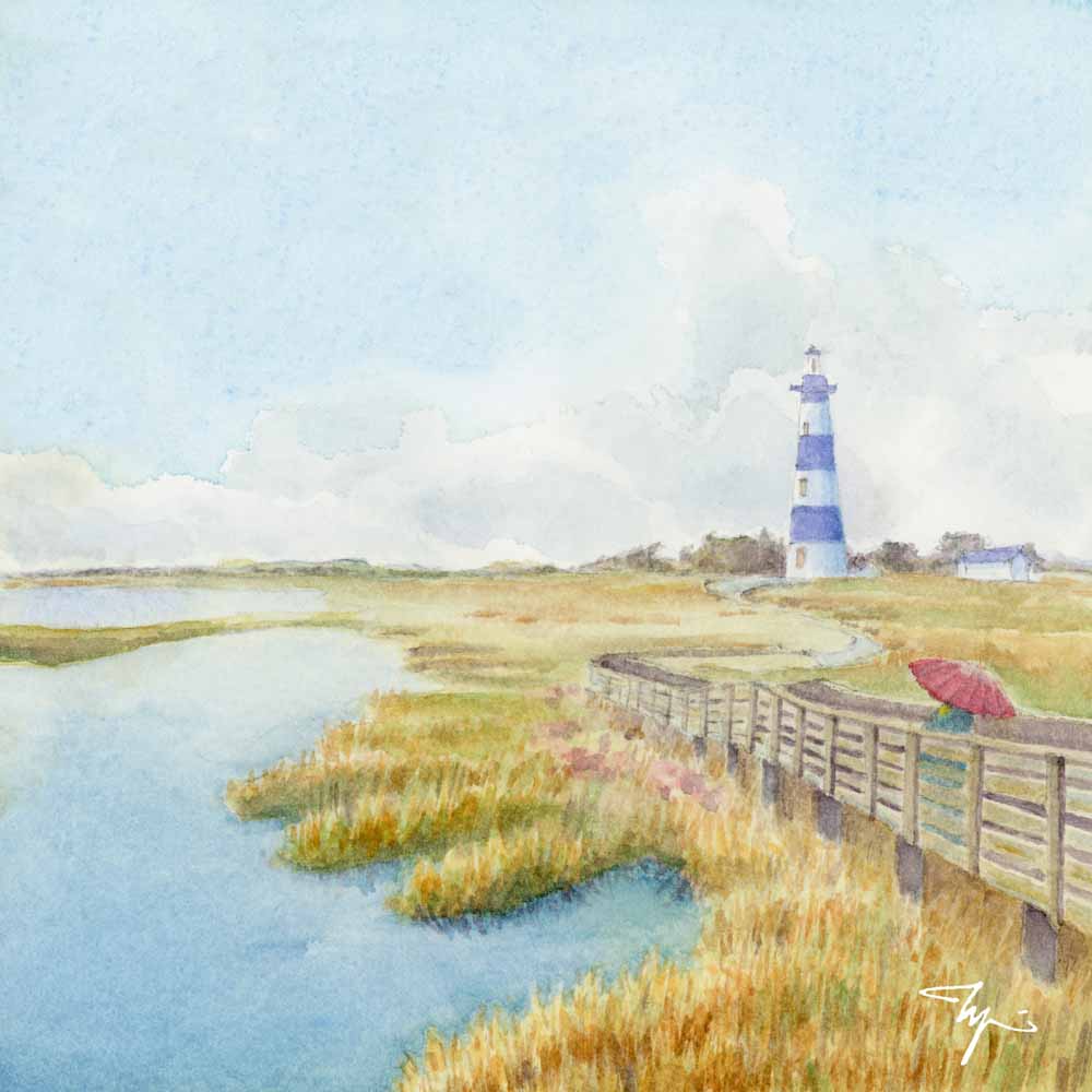Outer Banks, North Carolina, USA, Watercolor Painting