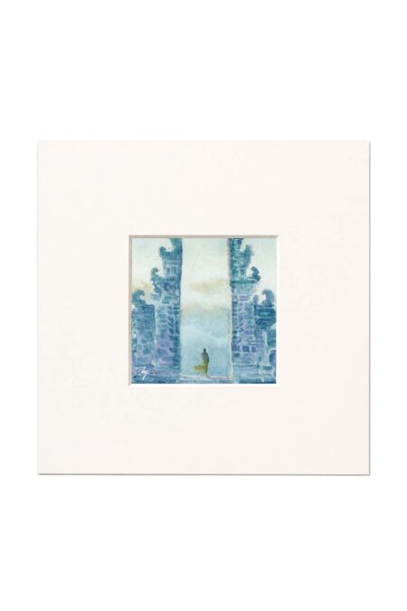 Pura Gunung Lempuyang, Bali, Watercolor Artwork