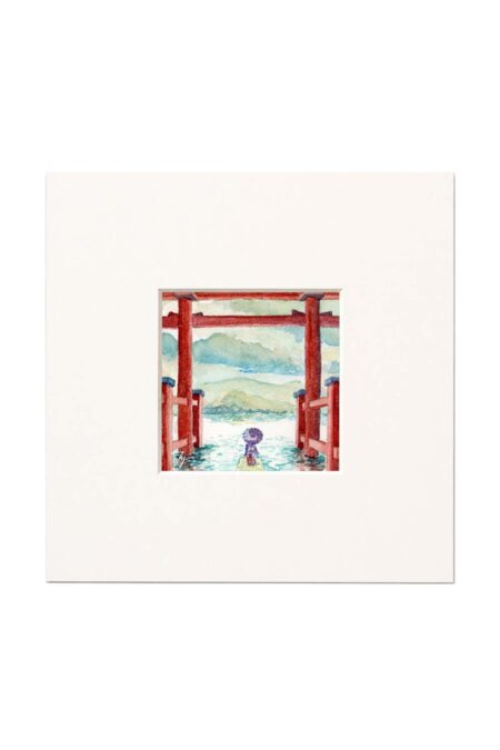 Sayonara Hakone, Japa, Watercolor Artwork