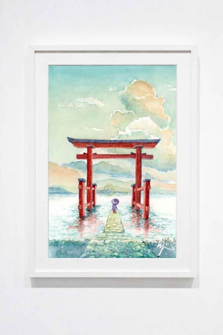 Sayonara Hakone, Japa, Watercolor Artwork