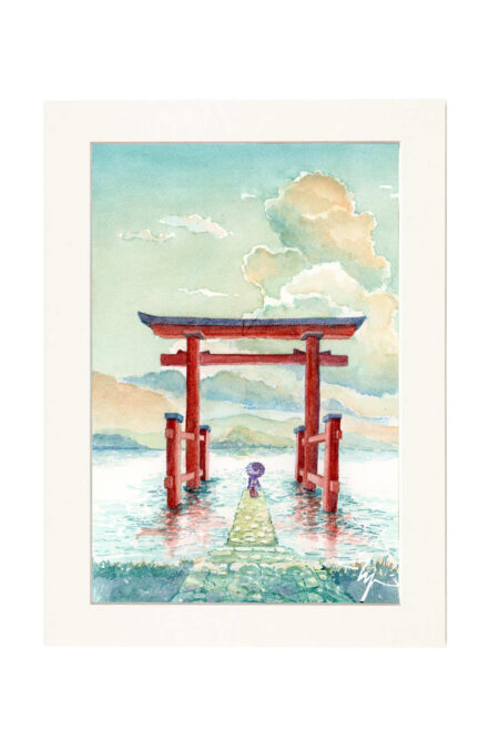 Sayonara Hakone, Japa, Watercolor Artwork
