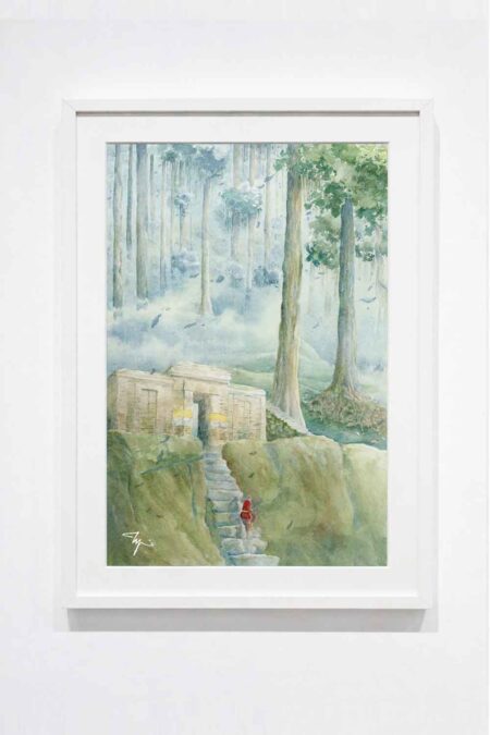 Stories of Silence, Goa Garba, Bali, Watercolor Artwork