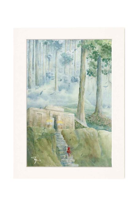 Stories of Silence, Goa Garba, Bali, Watercolor Artwork