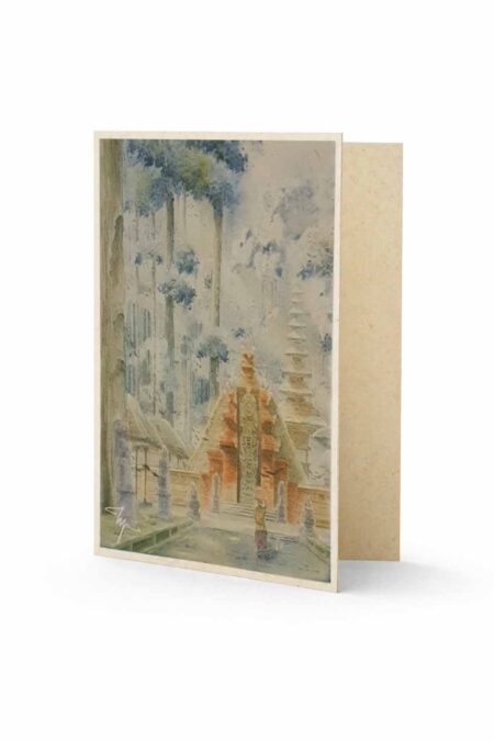 Whispers of Pura Sangeh, Bali, Watercolor Artwork